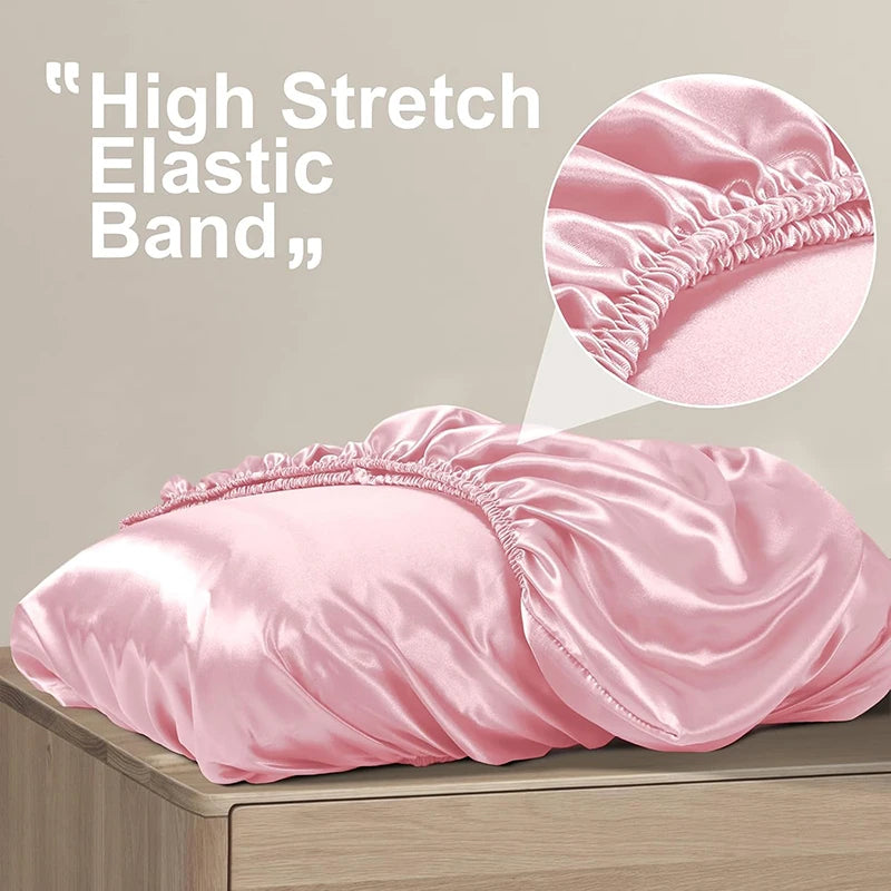 Satin Decorative Pillowcase with Elastic Band