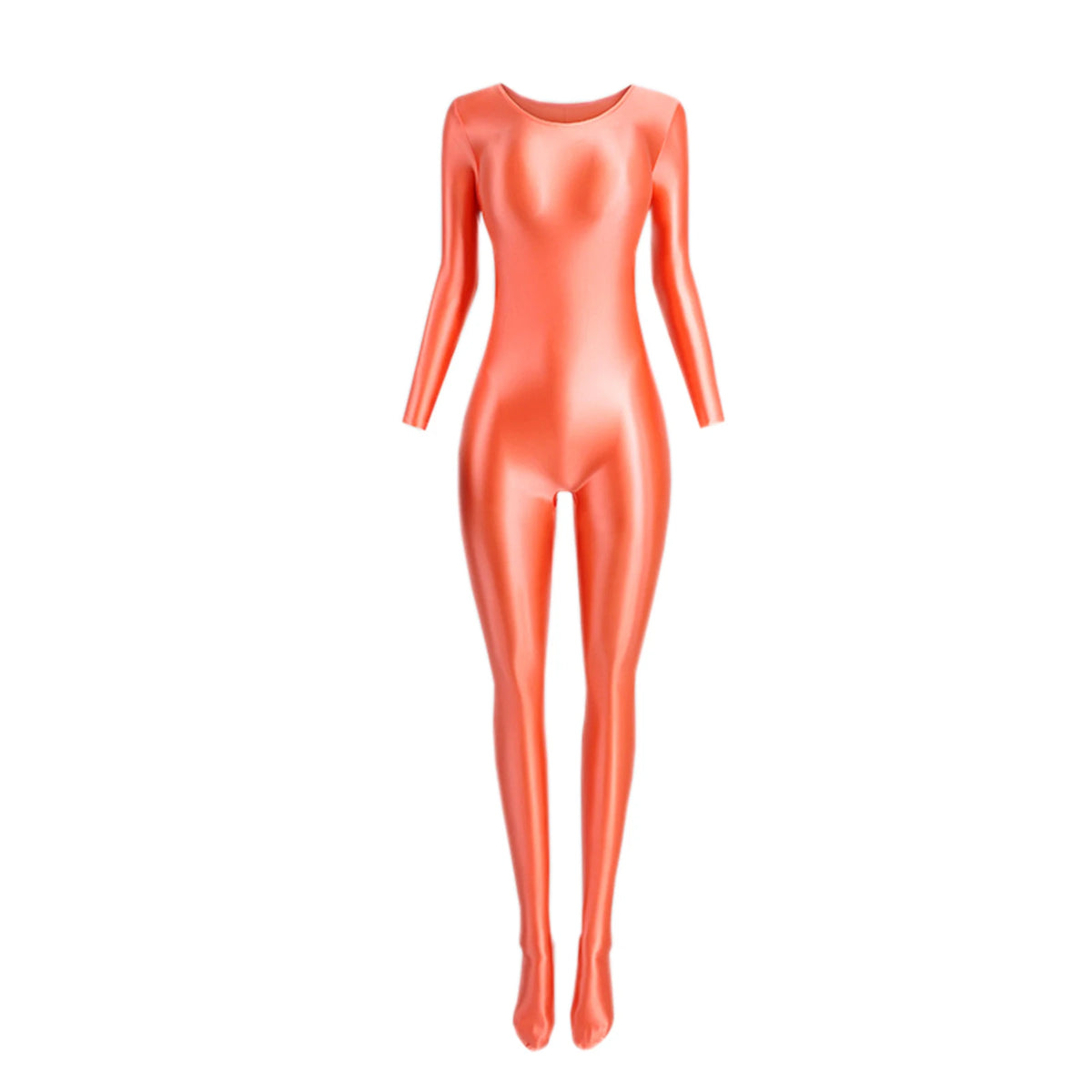 Women's Glossy Long-Sleeve Shaping Jumpsuit