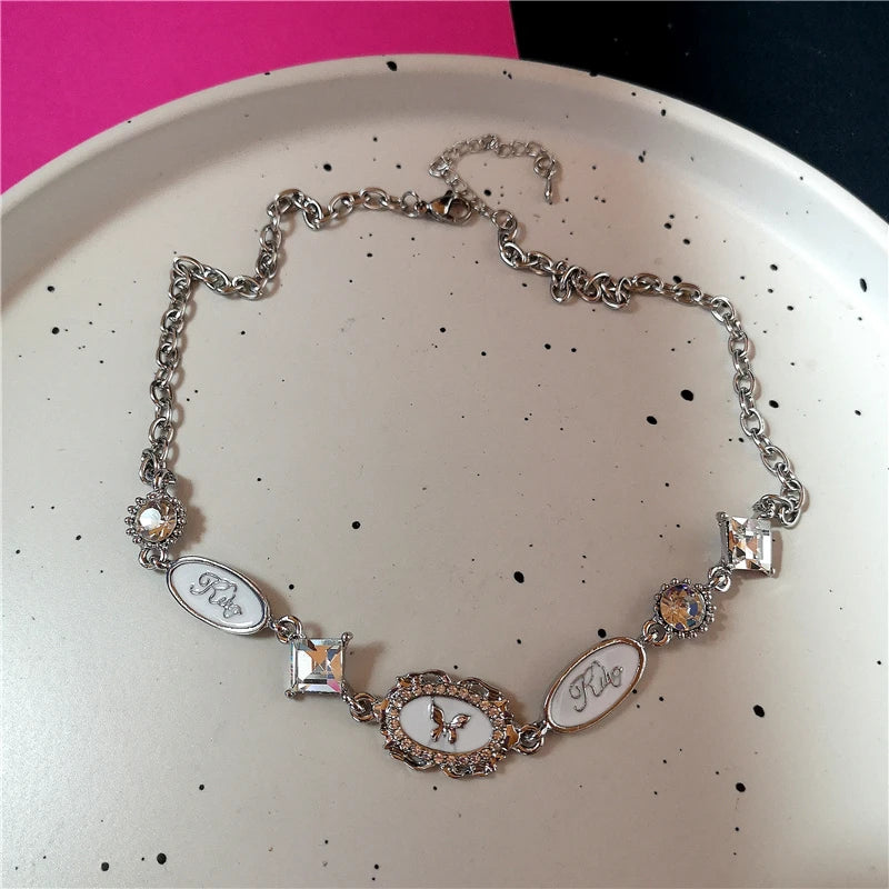 Gothic Butterfly, Bow & Heart Choker Necklace