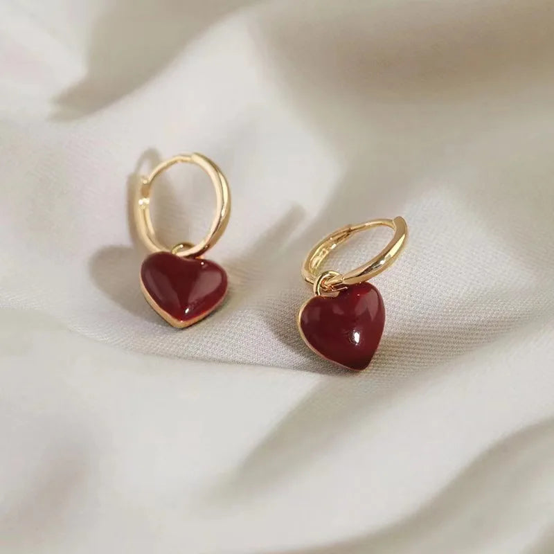 Heart & Square Geometric Drop Earrings