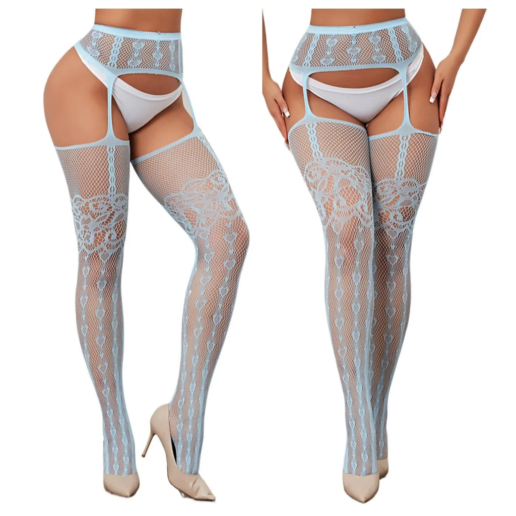 Crotch Tights for Women's Thigh High Stockings European heart design Sexy Lingerie Plus Size Erotic Pantyhose calcetines medias