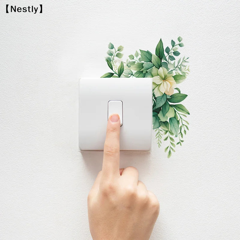 Romantic Flower Light Switch Wall Stickers