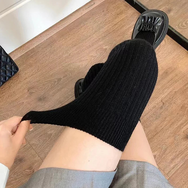 1Pair Thigh High Stockings For Women Trendy Casual Over The Knee Female Long Socks Thermal Warm Cotton Tall Tube Leggings