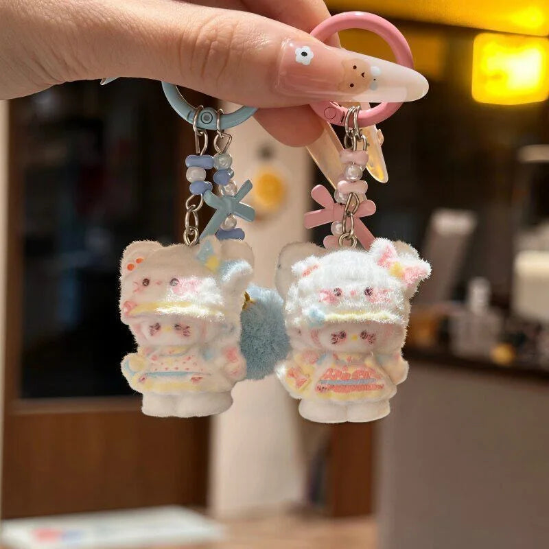 Cute Cat Plush Bag Charm Keychain