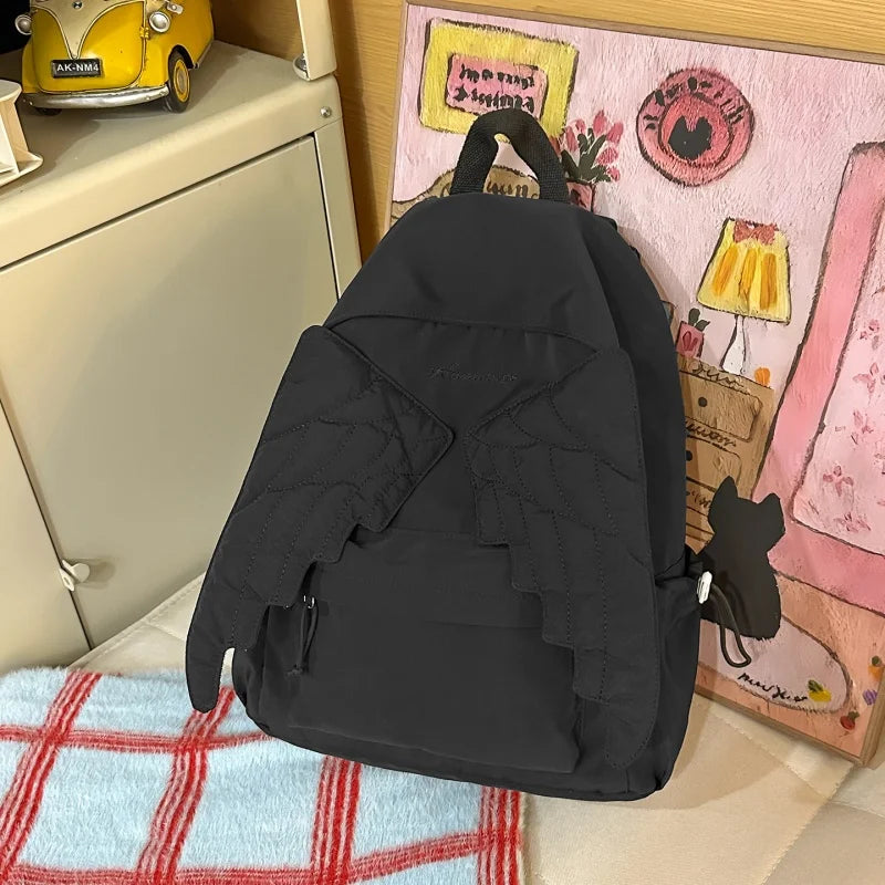 Y2K Angel Wing Canvas Backpack