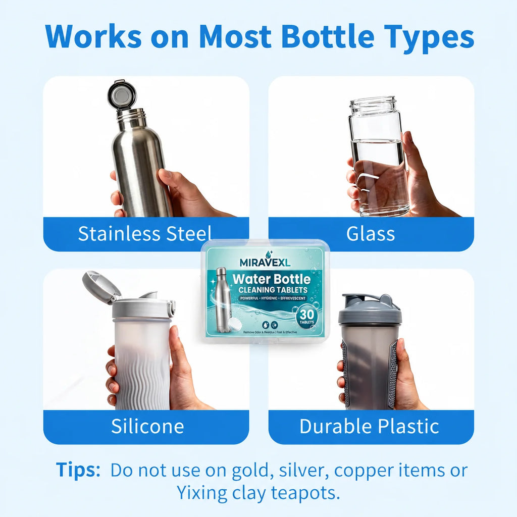 Water bottle cleaning tablets Tumbler Insulated & Reusable Water Bottles Removes Stubborn Stains &OdorsIncludes a straw brush