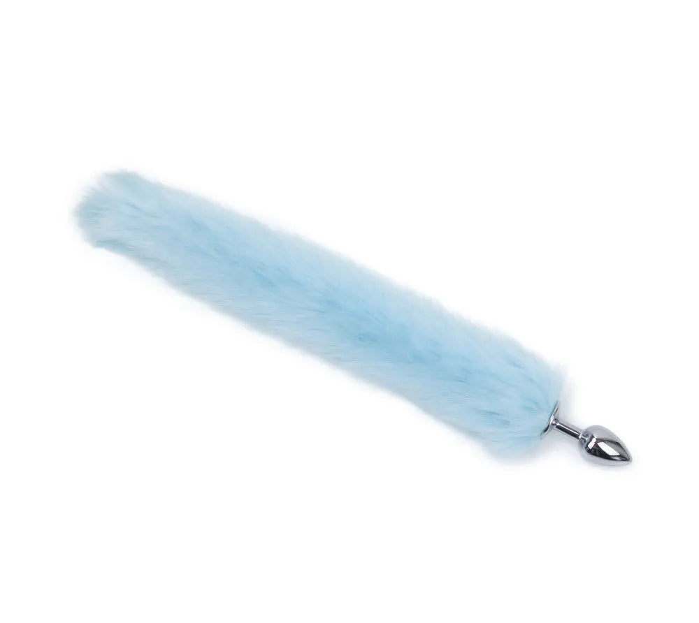 Black Wolf Fox Tail Stainless Steel Anal Plug