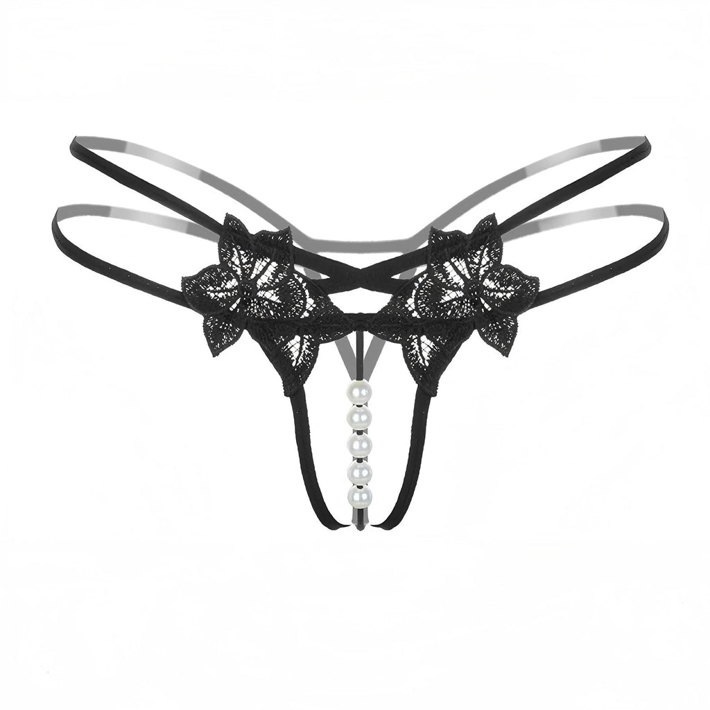 Lingerie with beads; enticing thong; single-row massage lingerie; sexy open-crotch lingerie; novelty lingerie.
