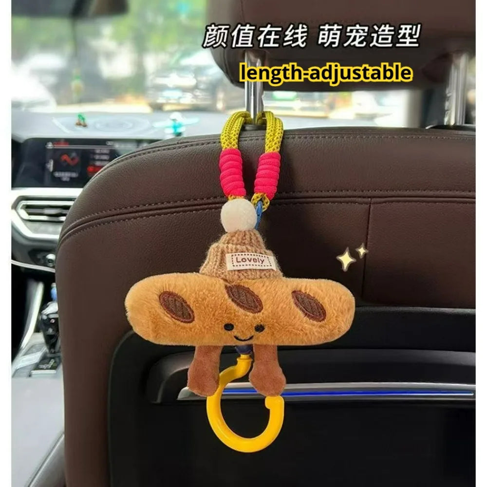 Car Backseat Organizer Cute Cartoon Car Seat Back Groceries Bag Purse Hooks Storage Holder Creative Car Accessories Interior