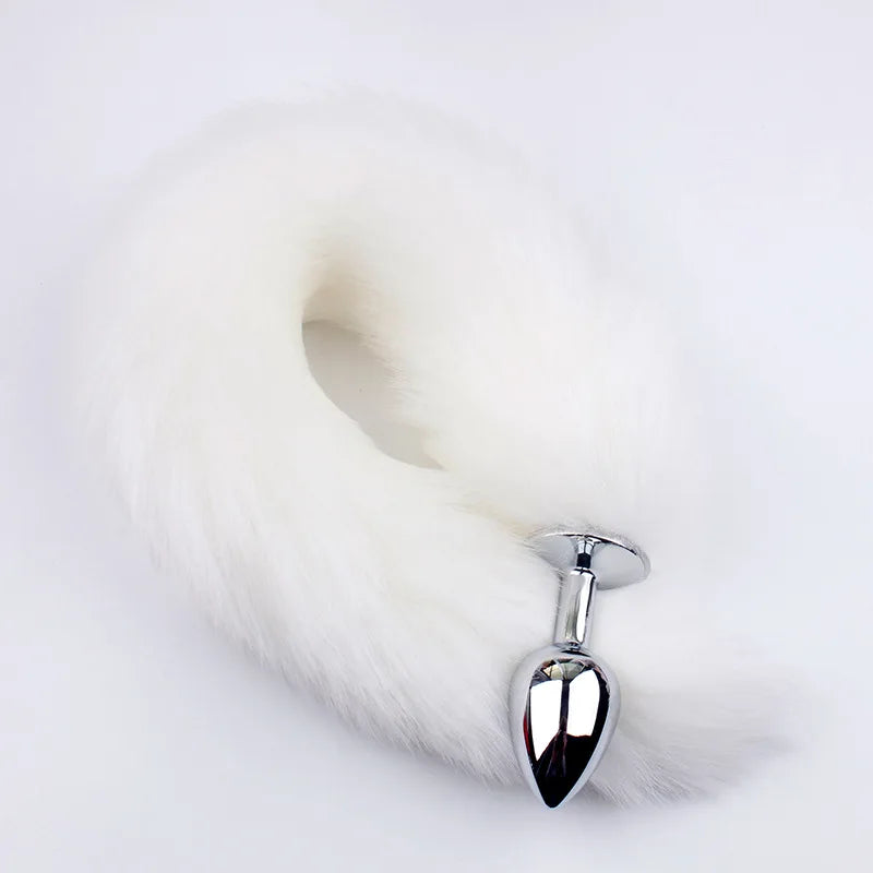 Faux Fox Tail Stainless Steel Anal Plug