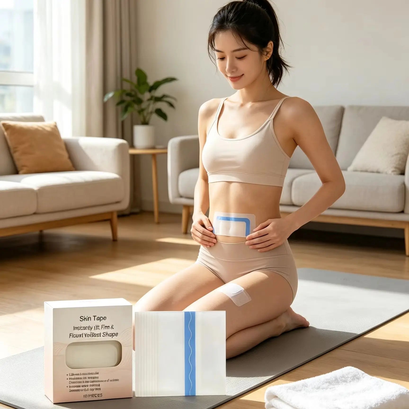 Thigh Lift Tape Invisible Anti-Friction Smooth Wrinkles Firming for Sagging Skin Breathable Transparent Waterproof Adhesive Tape