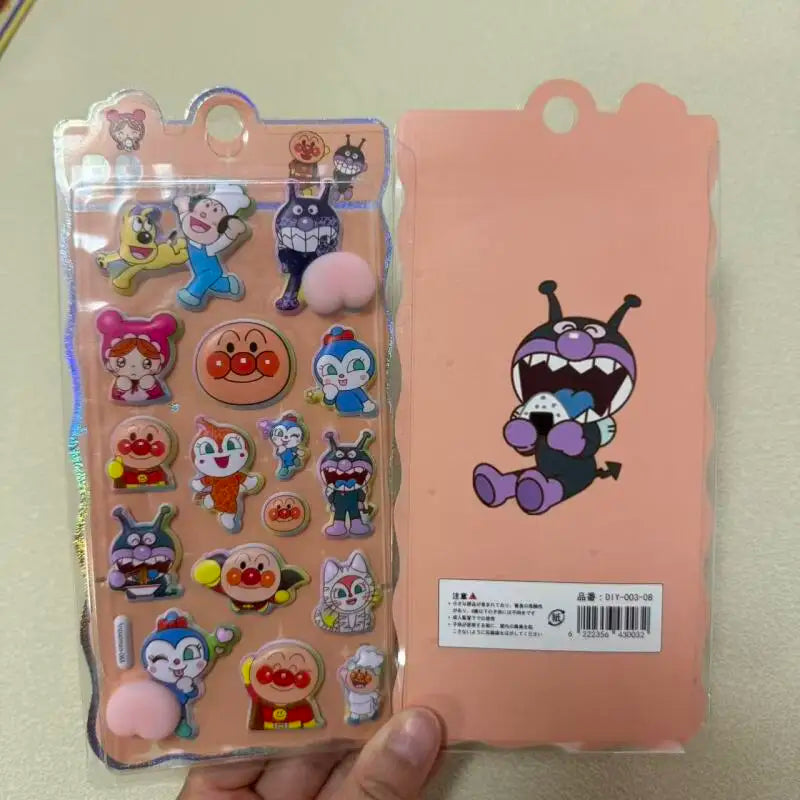 Anpanman Cartoon Anime Peripheral Stickers Diy Toy Pinch Music Creative Decompression Stickers Birthday Gifts for Boys and Girls