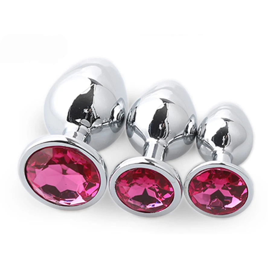 Colorful Crystal Metal Anal Plug – 3 Sizes