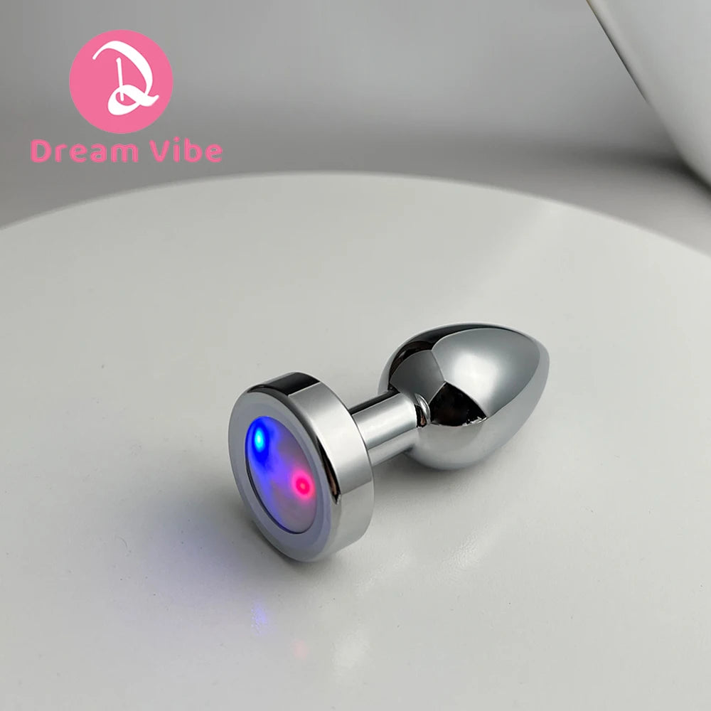 LED Silver Metal Anal Plug