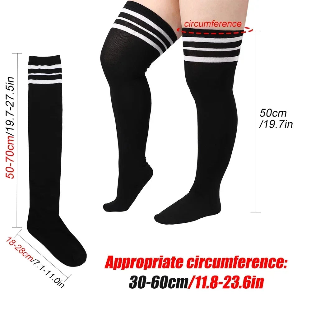 1 Pair Plus Size Thigh High Socks for Thick Thighs Women - Thigh Highs Widened Extra Long Thick Knit Socks