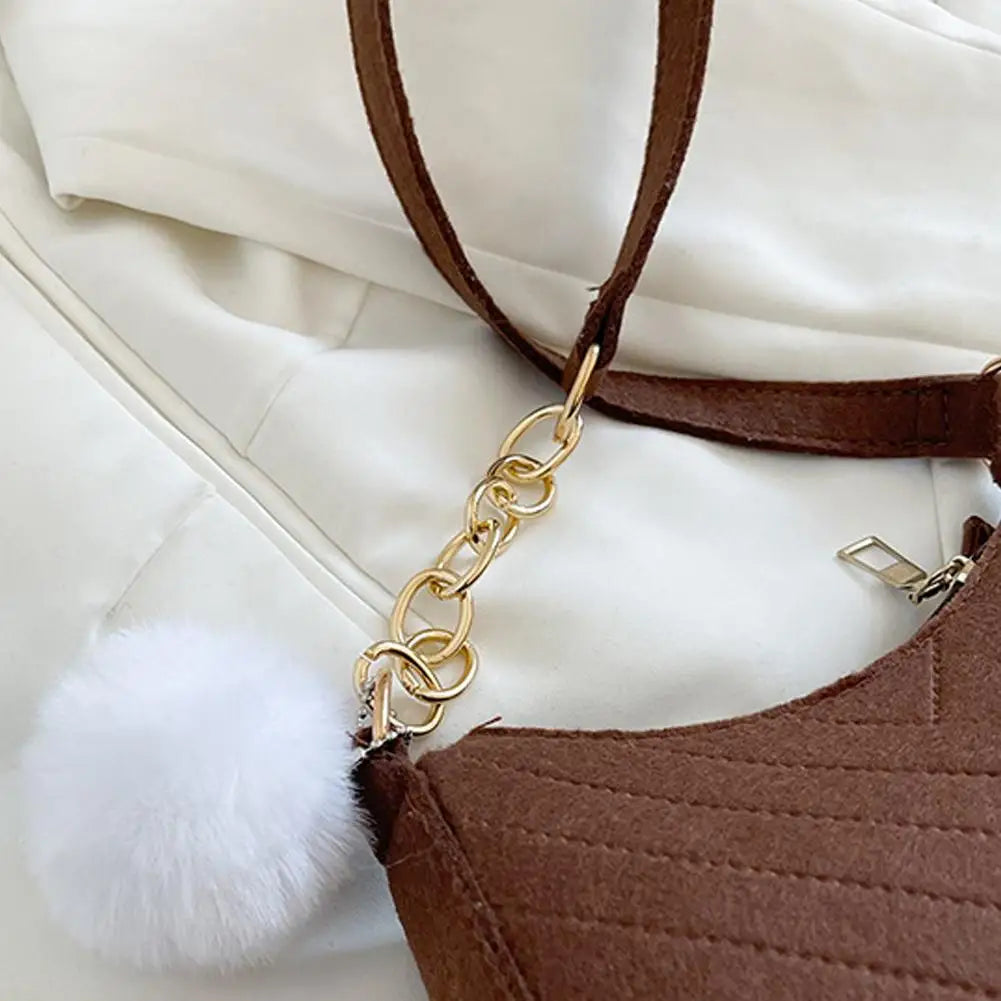 Felt Mini Saddle Shoulder Bag