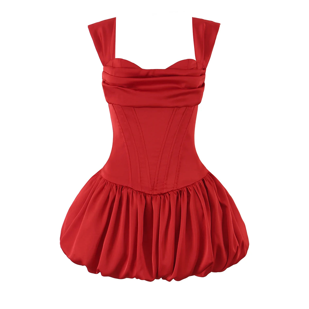 Sexy Women Satin Fold Chest Pad Bra Slash Shoulder Dress Corse Boning Low Waist Cross Lacing Up Back Ball Gown BUD Dresses Robe