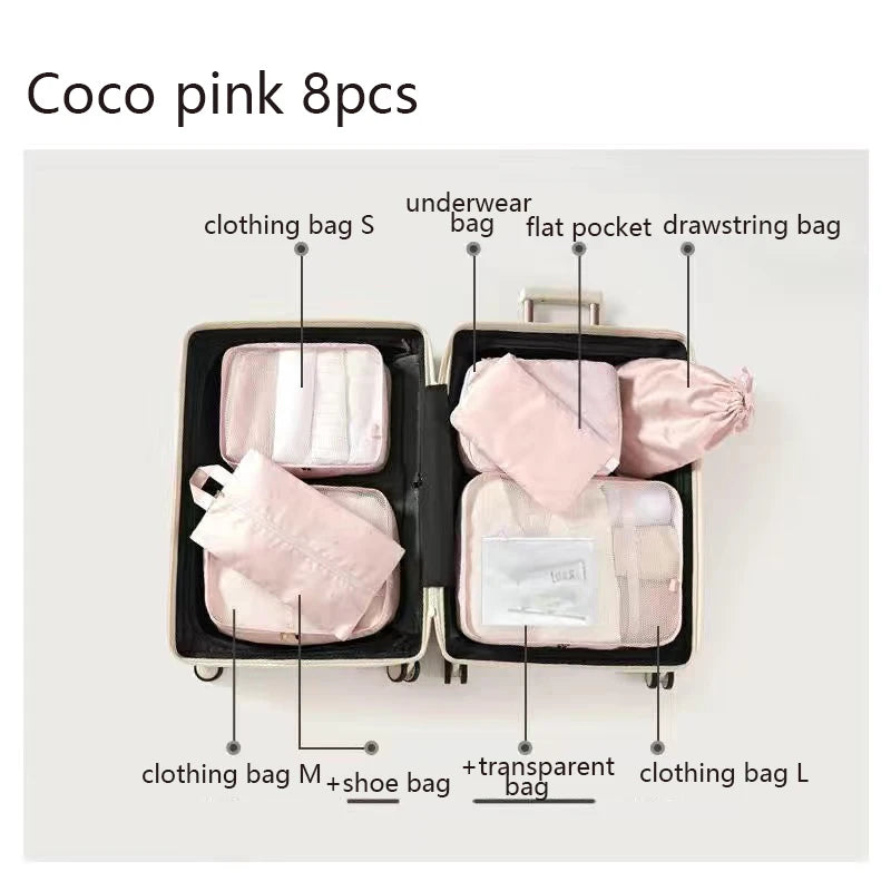 6-Piece Travel Packing Cube & Toiletry Bag Set