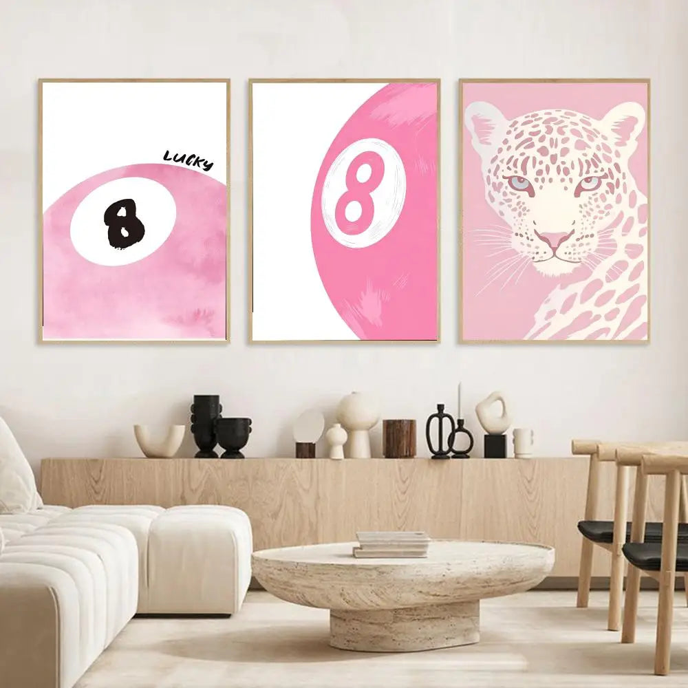 Pink Pattern Modern Wall Art Poster