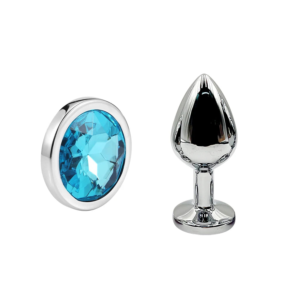 Crystal-Tip Stainless Steel Anal Plug