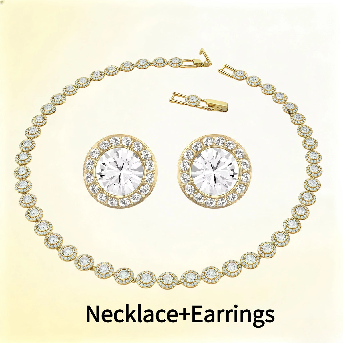 Women's Round Necklace, Earrings & Bracelet Set