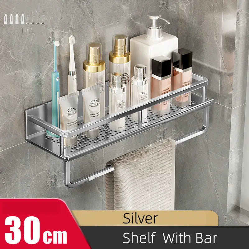 30–50 cm Aluminum Wall-Mounted Shower Shelf