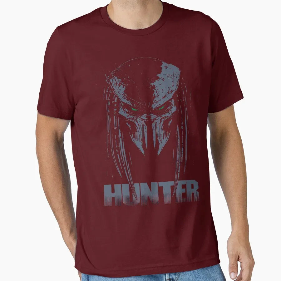 Hunter 80s horror sci fi The Predator Hunter Alien printed t shirt for men 100% cotton large size Adult tops S-6XL