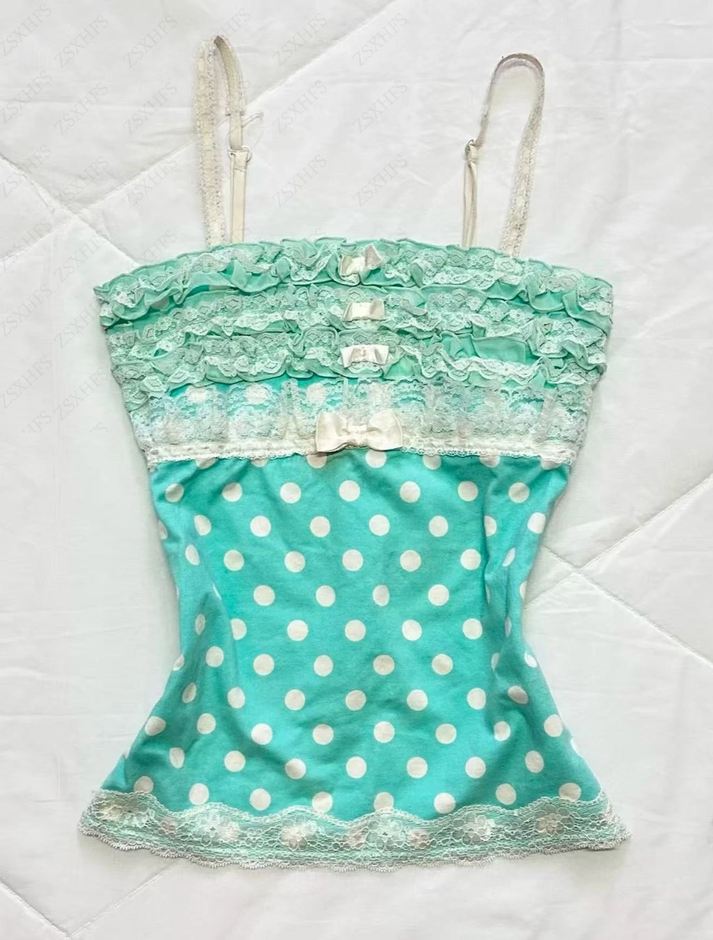 Lace-Trim Y2K Camisole Crop Top