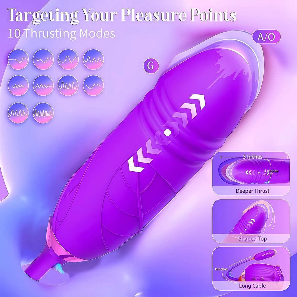 Rose Vibrator Toy for Women Clitoral Sucking Vibrator G-spot Thrusting Dildo Clit Nipple Sucker Vibrater Female Couple Sex Toys