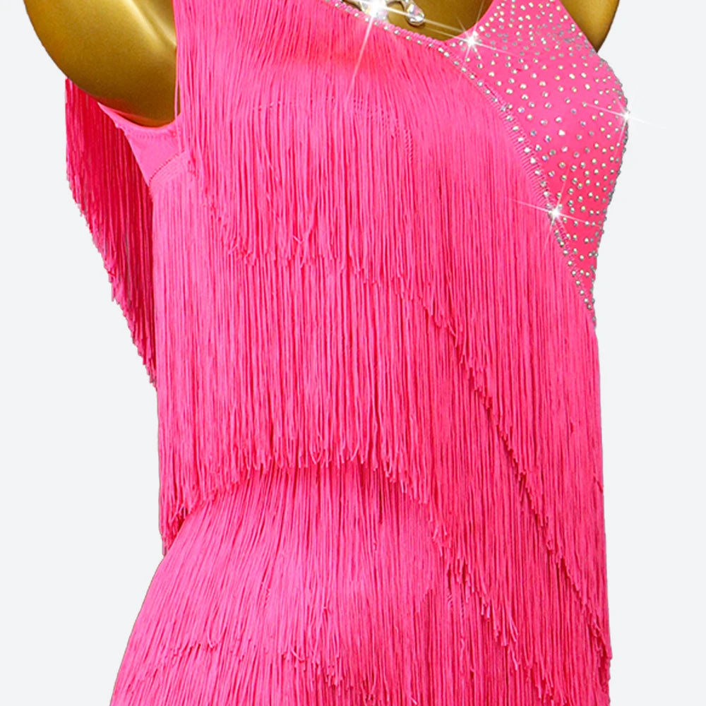 Sexy Dance Costume Latin Clothing Elegant Party Dress 2026 Womens Midi Practice Girls Stage Ballroom Skirt Cabaret Prom Suit