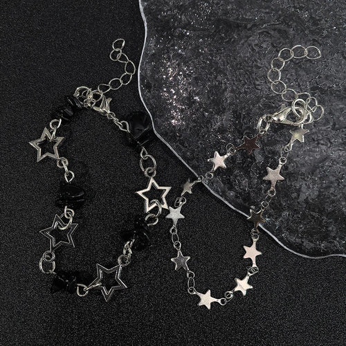 2-Piece Star Charm & Beaded Bracelet Set