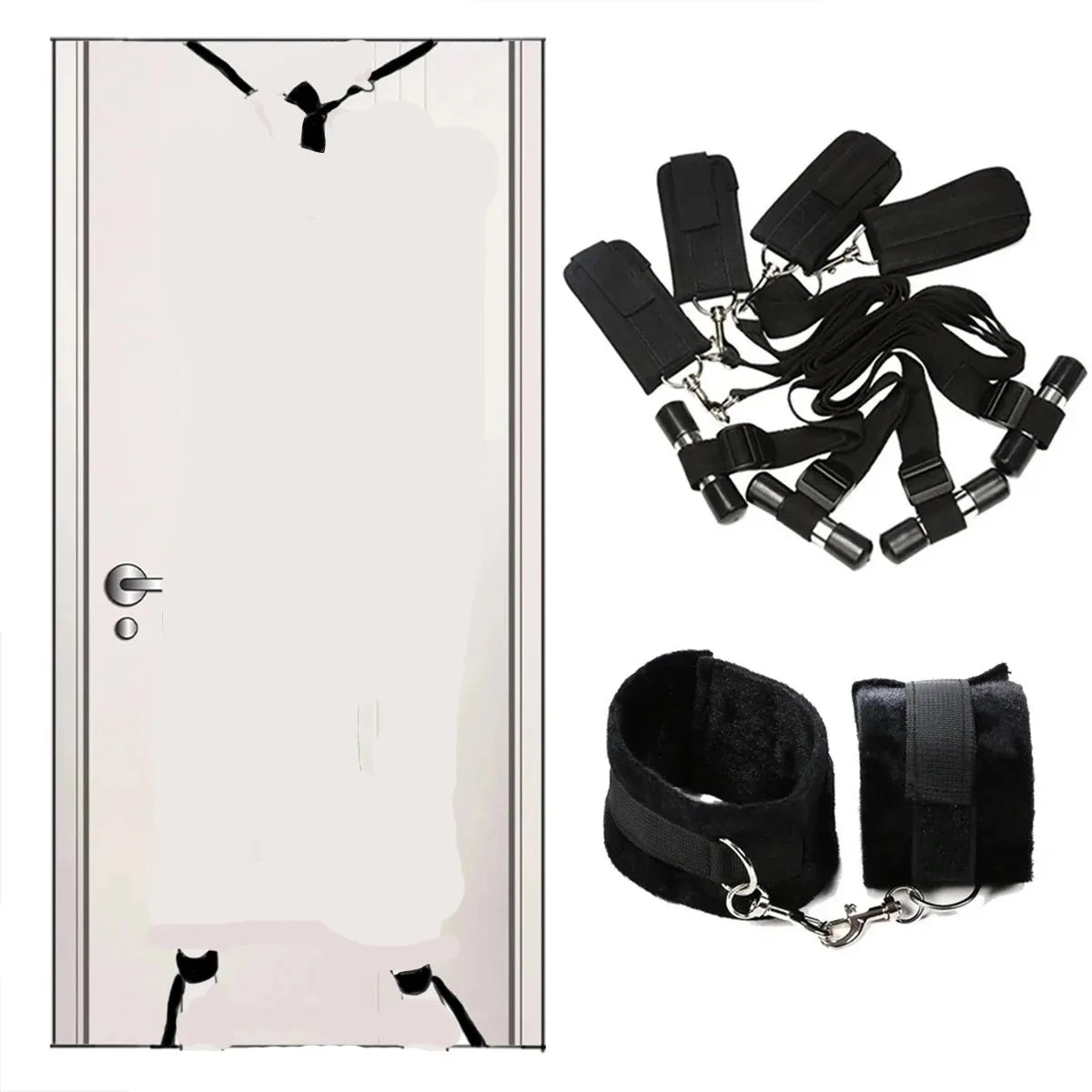 Door-Mount Restraint Set with Adjustable Ankle Cuffs