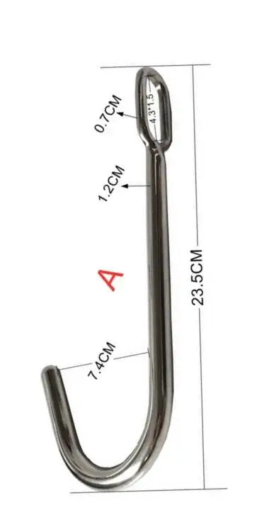 Stainless Steel Anal Hook with Ball Plug
