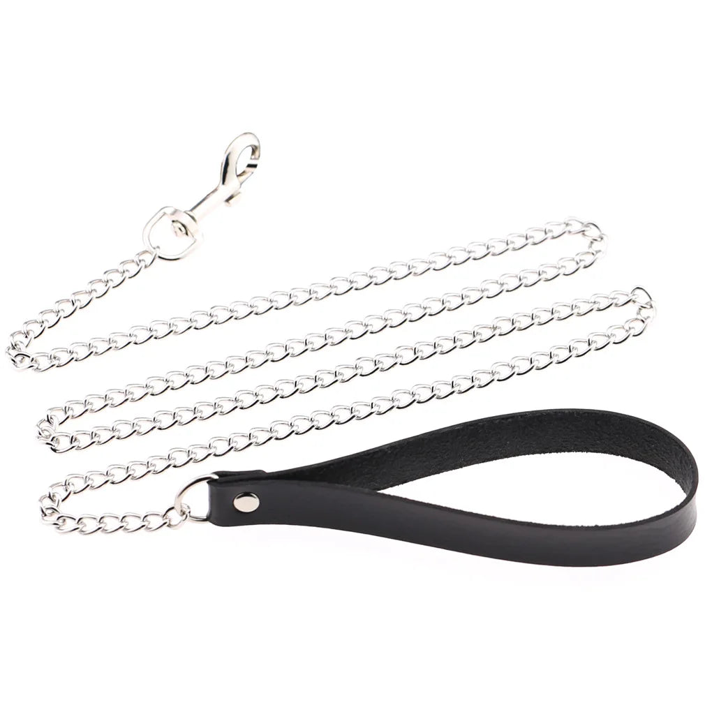 Sexy Hot PU Leather Collar Choker Necklace with Iron Hoop for Women Men BDSM Daddy Slave Cosplay Chocker Party Jewelry Sex Toys