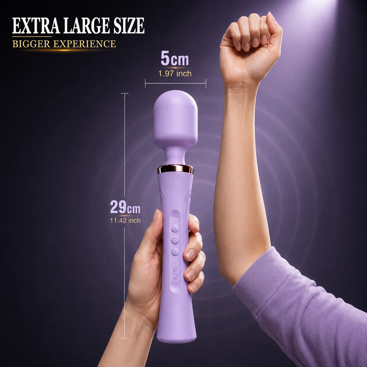 29cm Rechargeable Silicone Magic Wand Vibrator