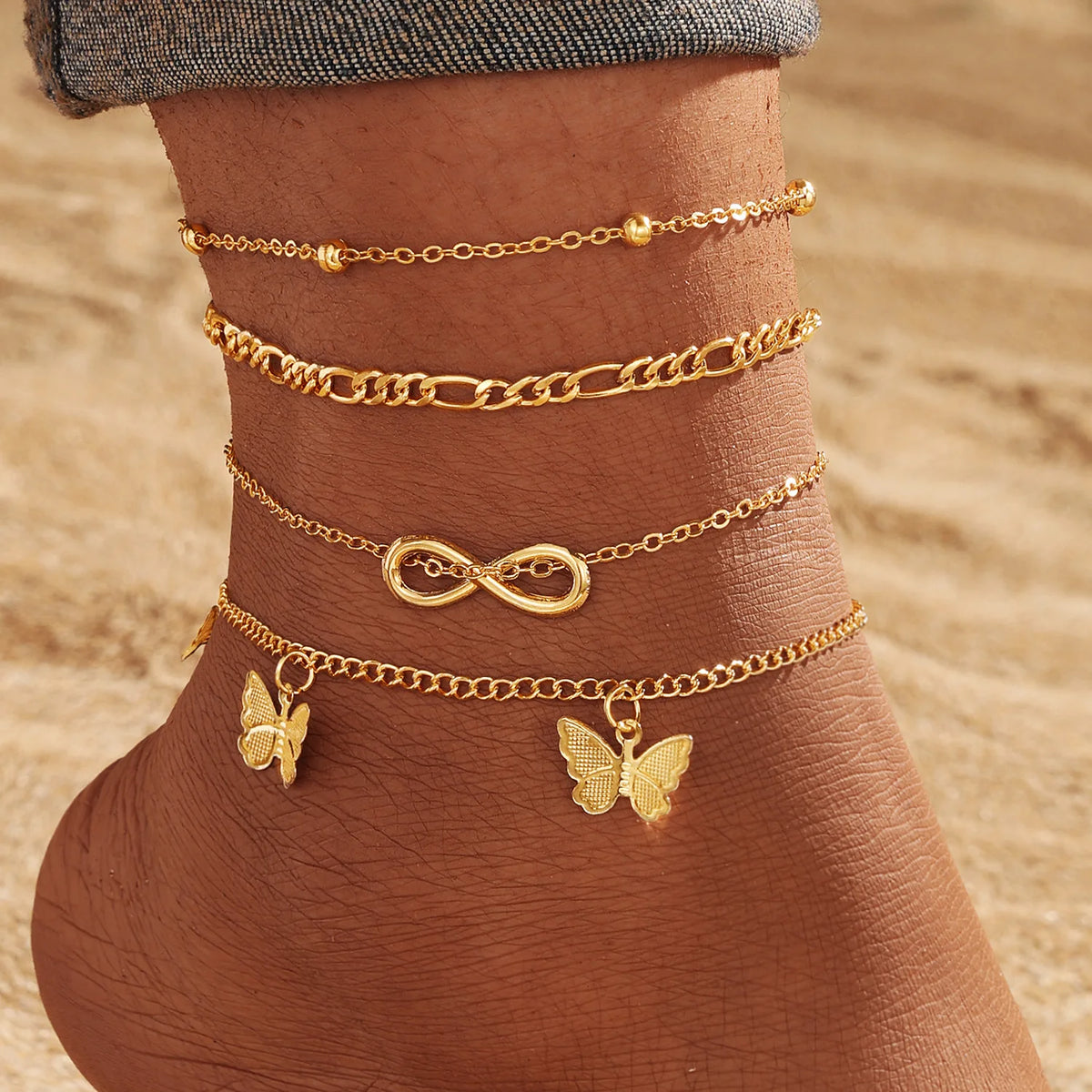 Women's 18K Gold-Plated Dainty Anklet