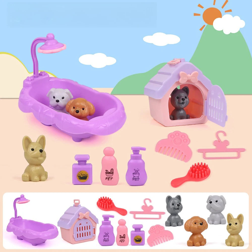 Dog Basket & Puppy Doll Pretend-Play Set