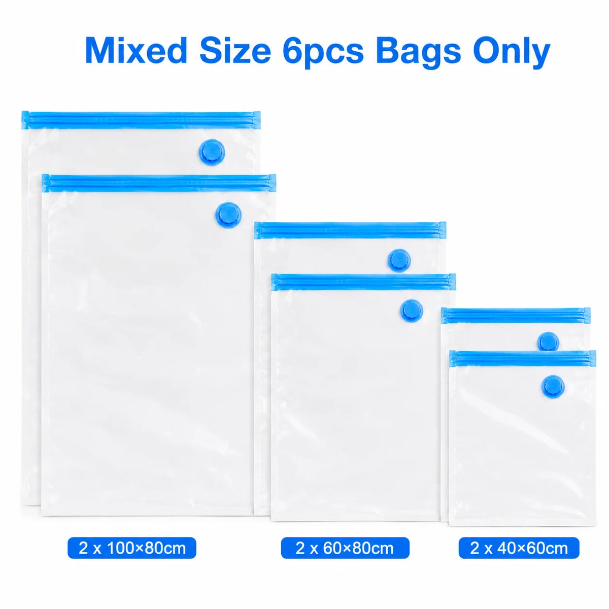 Mixed-Size Vacuum Storage Bag Set with Optional Electric Pump