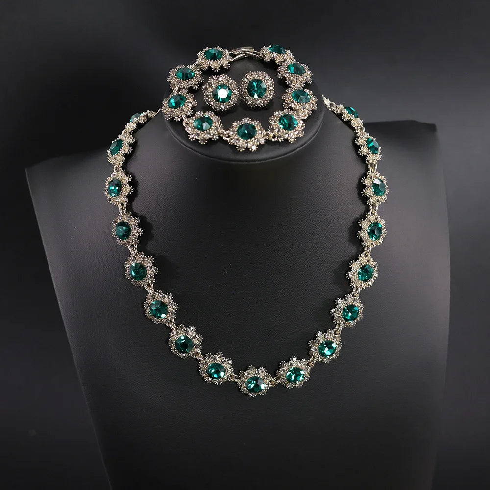 Women's Black Necklace, Earrings & Bracelet Set