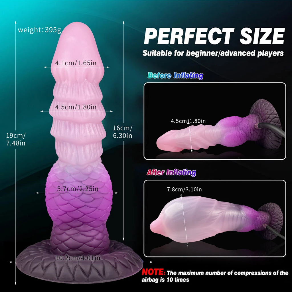 Inflatable Monster Dildo for Couples Anal Butt Plug with Tail Animal Penis Fantasy Dog Knot Adult Sex Toy for Men And Women