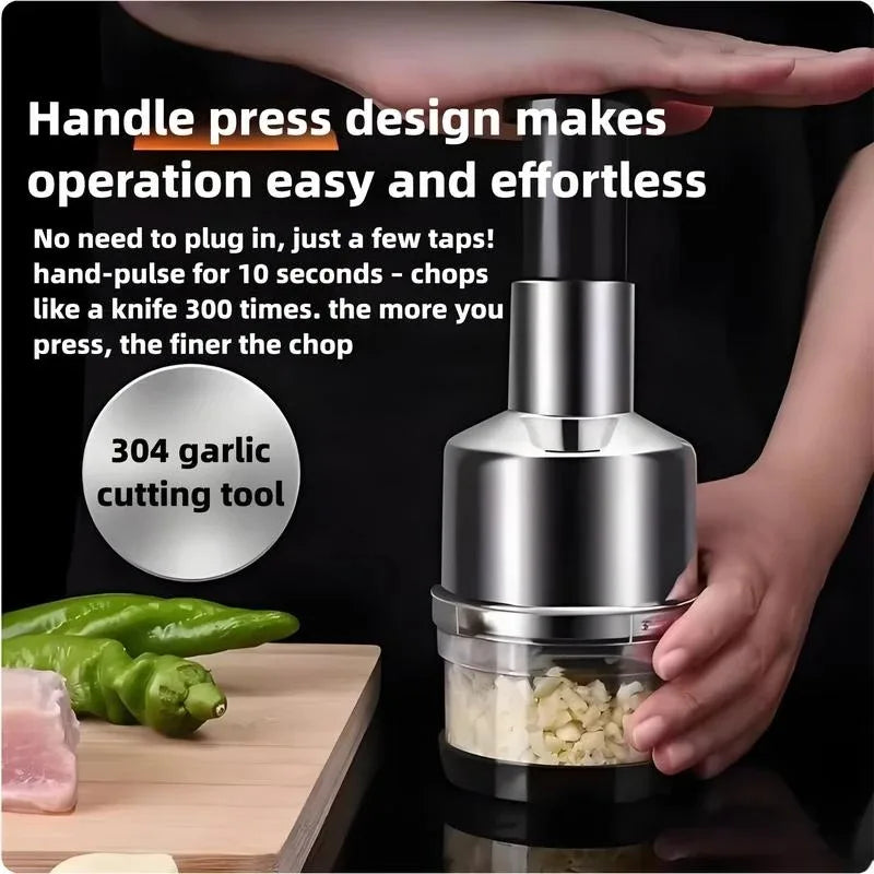 Manual Press Food Chopper with Storage Container