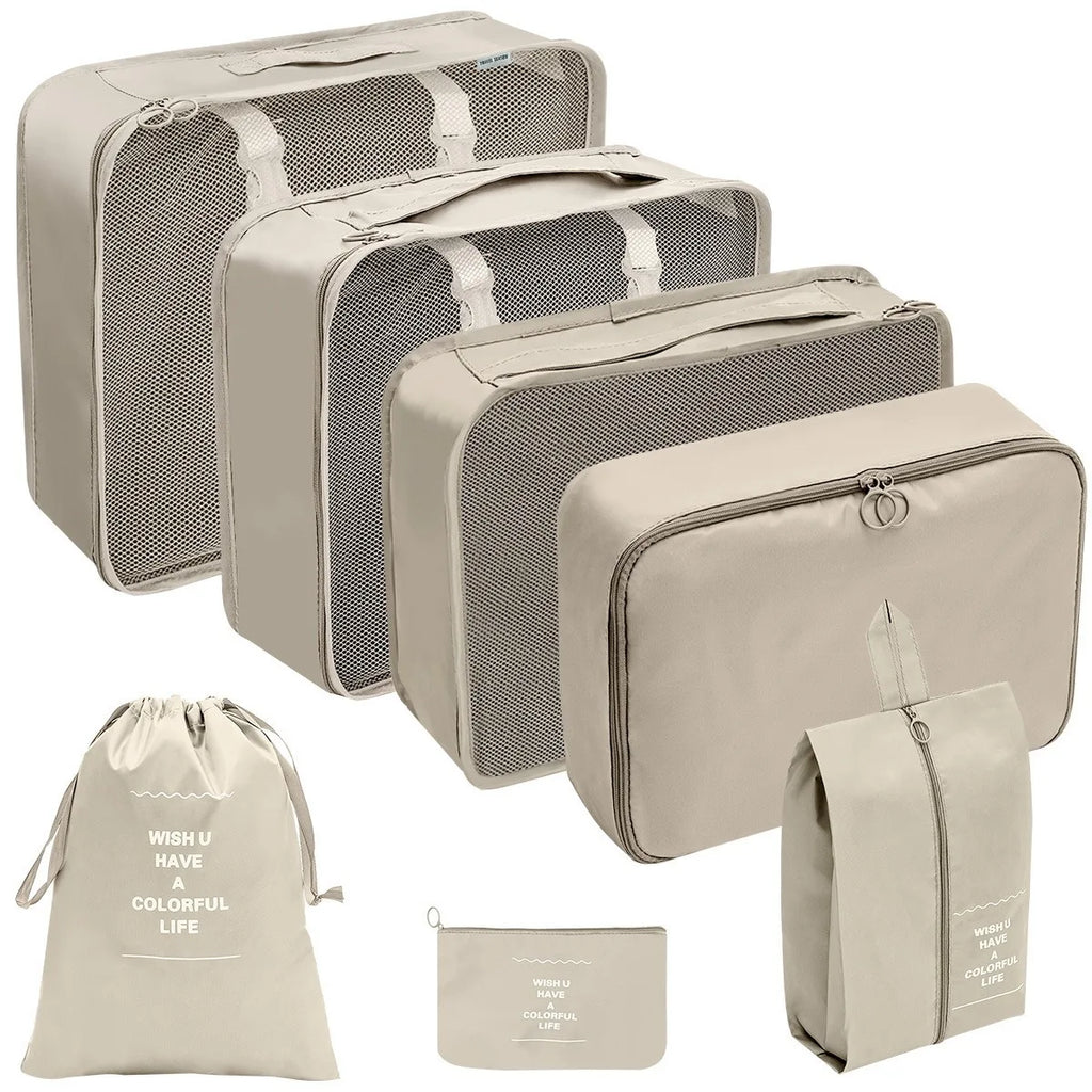 travel Packing Cubes Organizer, Lightweight Luggage Bags with Zipper for Suitcase Clothes Compression, Portable Storage Bag Set