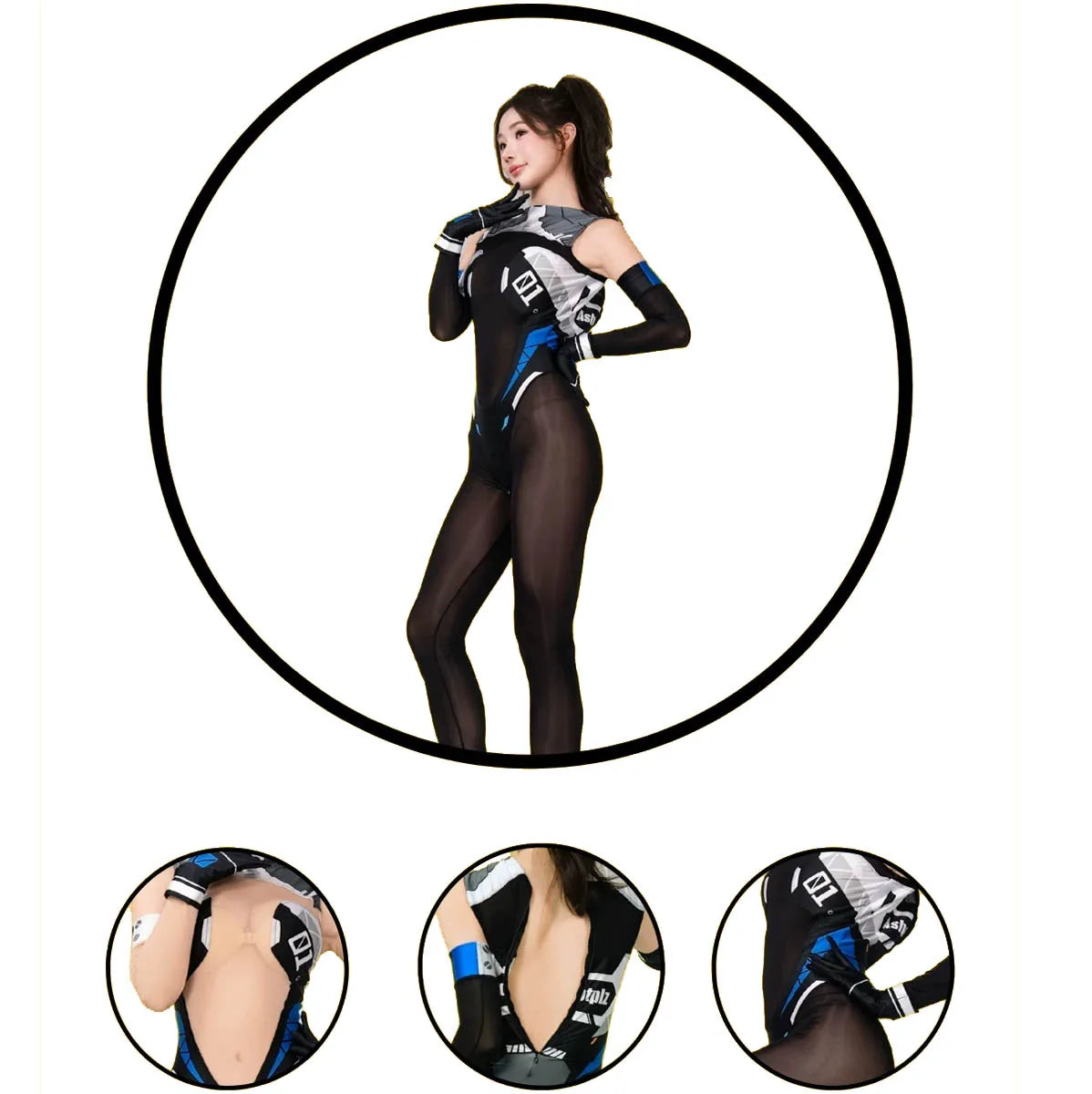 Women Sexy Onepiece Oil Glossy Sleeveless Transparent Patchwork Jumpsuit Playsuit Bodysui Back Zipper Swimwear Clubwear Cosplay