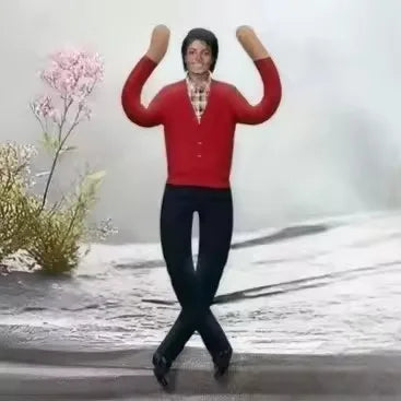 Articulated Michael Jackson (MJ) Cosplay Plush Figurine, Abstract Figurine with Articulated Movement, Soft Plush Doll, Desk Orna