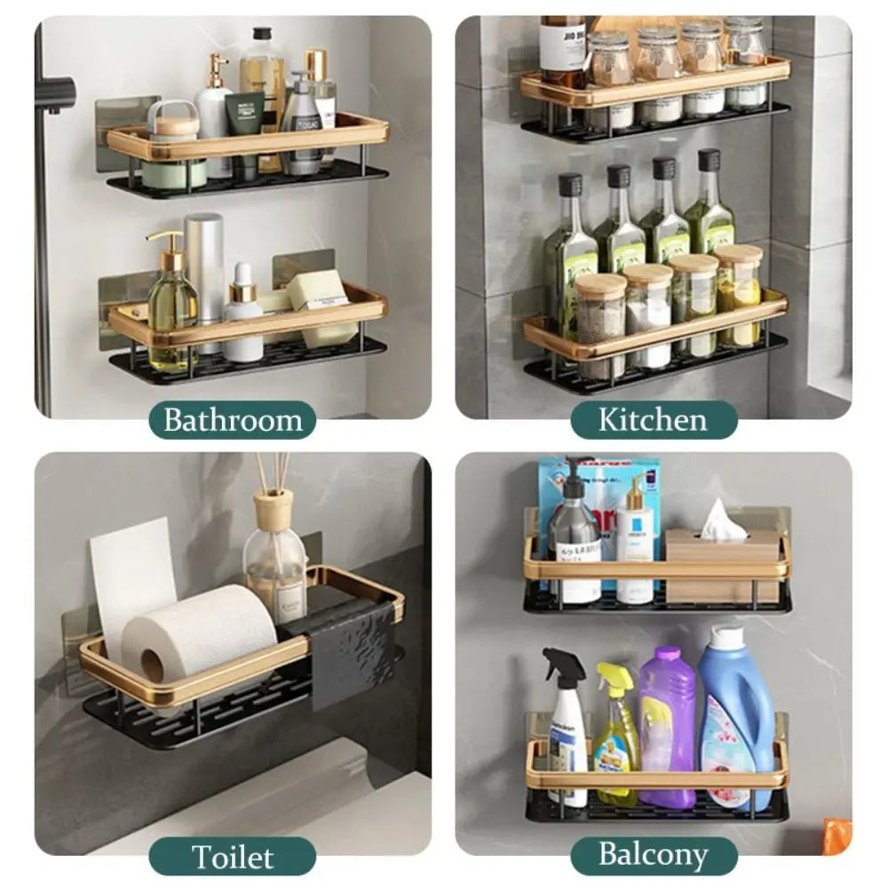 Aluminum No-Drill Corner Shower Shelf