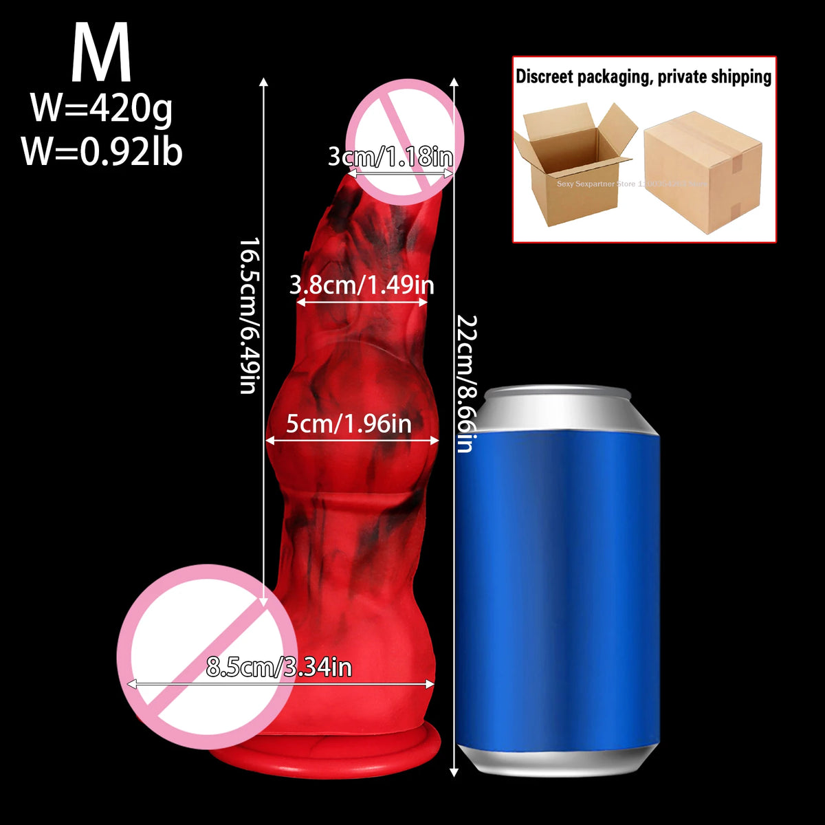 Large Animal-Style Dildo & Anal Plug