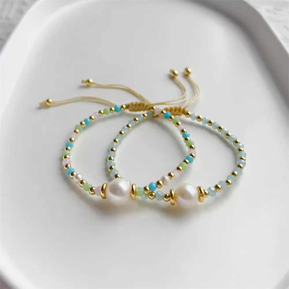 Crystal & Pearl Charm Bracelet