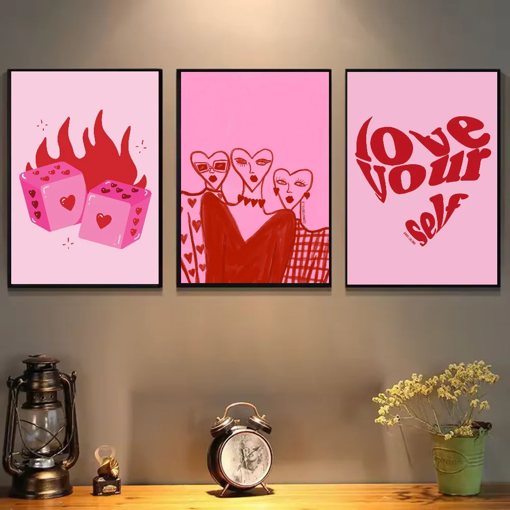 Pink Hot Girl Y2K Waterproof Wall Poster