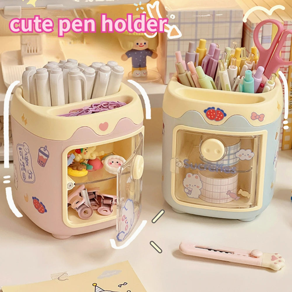 Kawaii Cartoon Desktop Pen Holder Organizer
