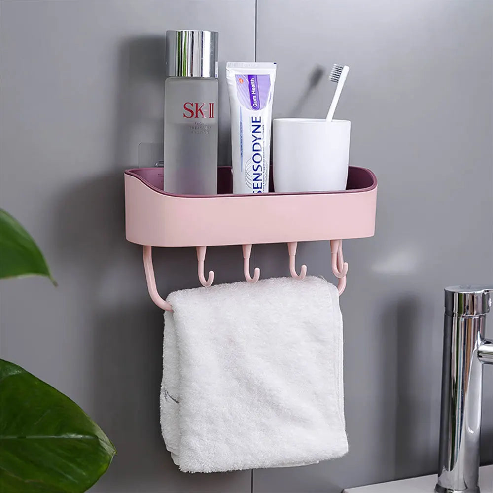 No-Drill Wall-Mounted Corner Shower Shelf